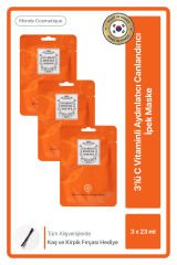 3'lü C Vitaminli Aydınlatıcı Canlandırıcı İpek Yüz Maskesi